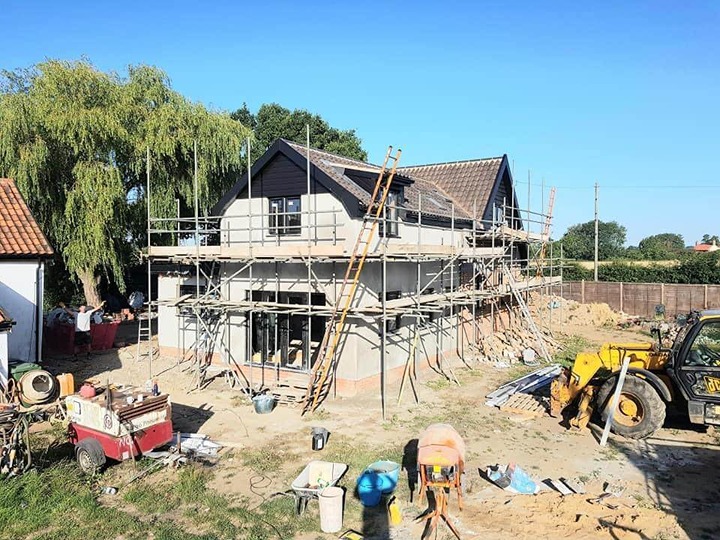 A house being worked on